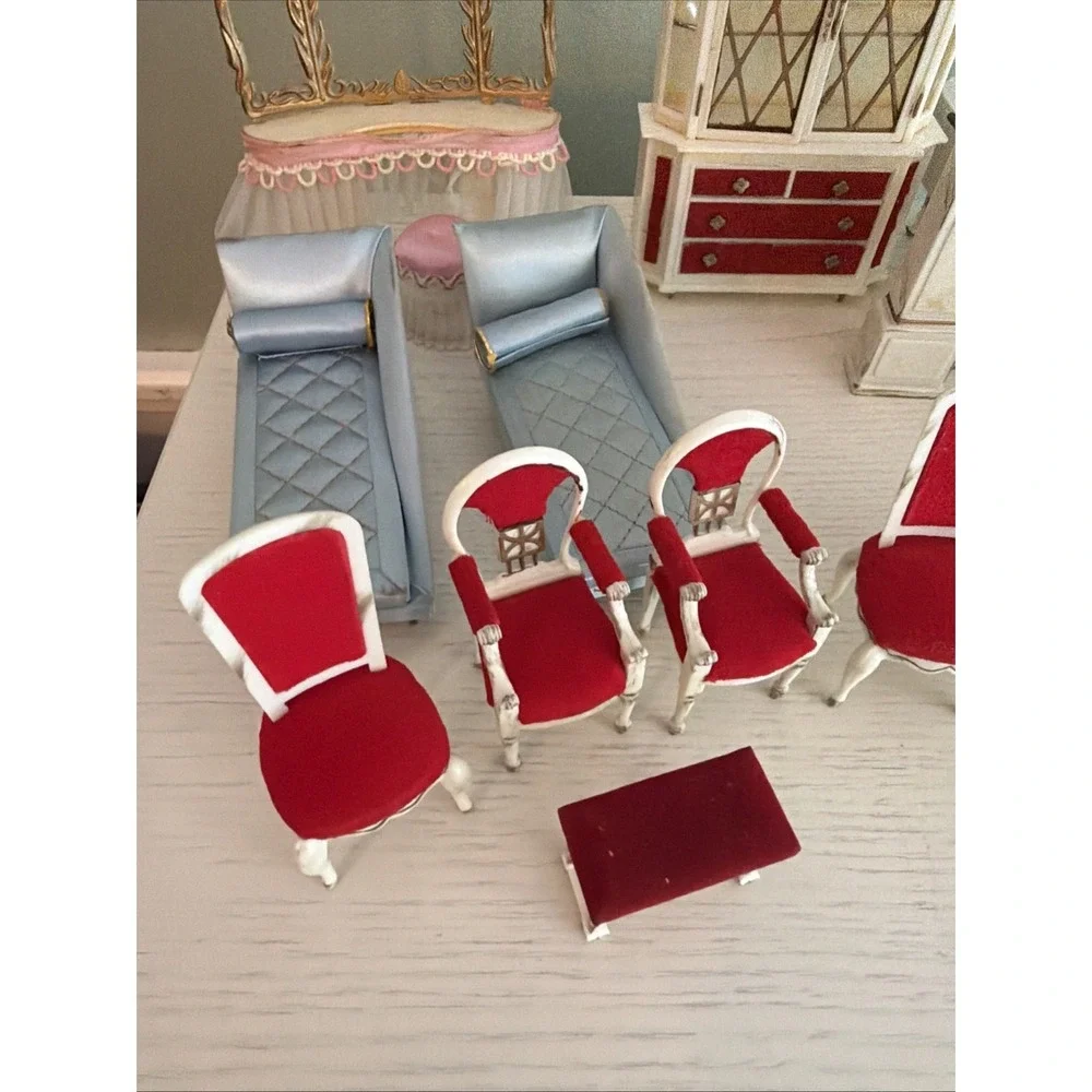 Vintage 20 Piece Lot of Ideal Petite Princess & Dollhouse Furniture Couch Chairs